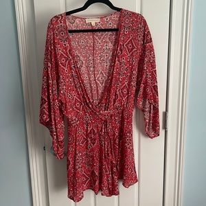 Love stitch romper with 3/4 sleeves